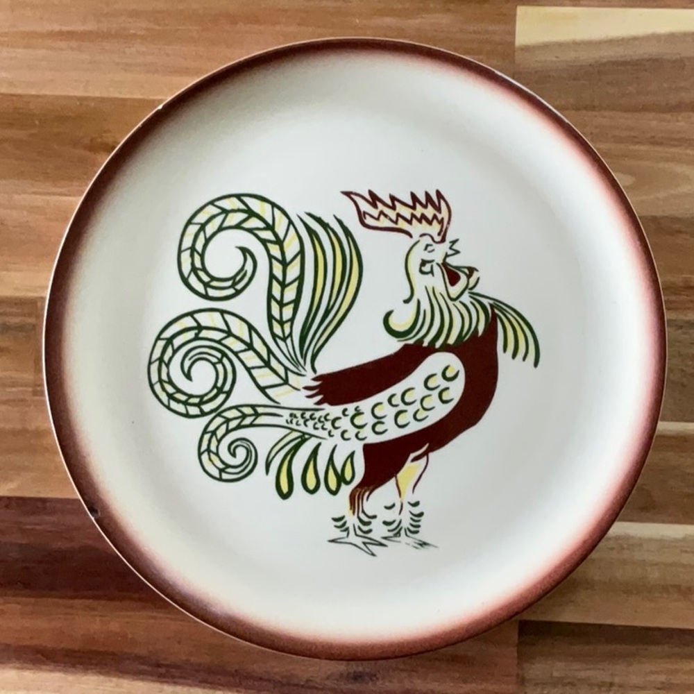 Vintage Rooster Design Plate